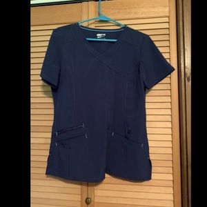 Navy blue scrub top